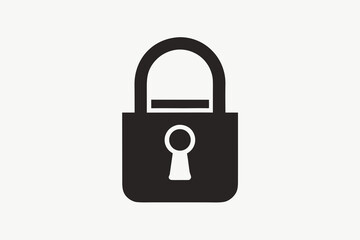 lock and key security padlock icon on black background