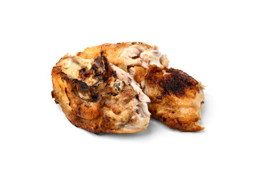 Baked chicken breast isolated on white background