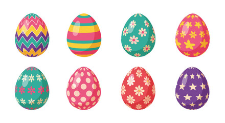 Colorful Easter Eggs Displayed in a Row for Celebration.