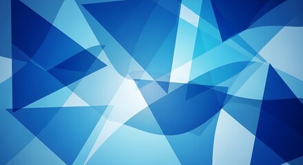 Abstract blue geometric background with overlapping shapes, creating a modern and dynamic design, perfect for wallpapers, presentations, and digital art, cool and contemporary