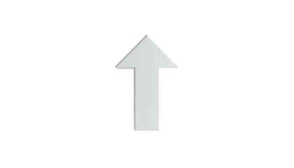 Upward arrow, simple gray shape, directional indicator