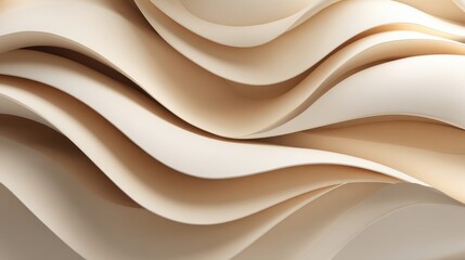 Obraz premium Ethereal Creamy Waves of Softly Lit Textured Paper Folds.