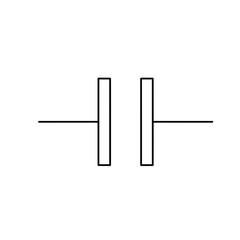 Capacitor symbol for circuit diagrams, electronics