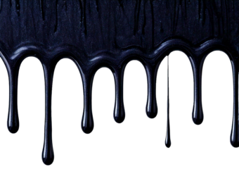 Black Dripping on Surface isolated on transparent or white background