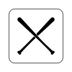 Crossed Baseball Bats Icon Vector on White Background.