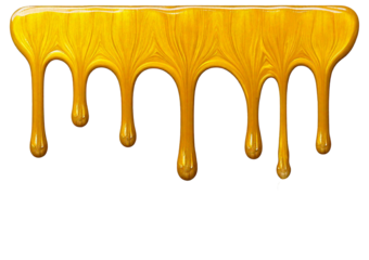 Yellow Paint Dripping on Surface isolated on transparent or white background