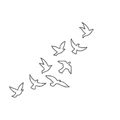 Elegant flock of birds soaring freely across a vast expanse, symbolizing hope, freedom, and new beginnings for your designs