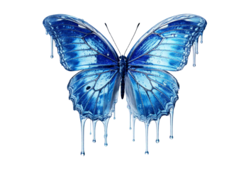 Ice butterfly Dripping isolated on transparent or white background
