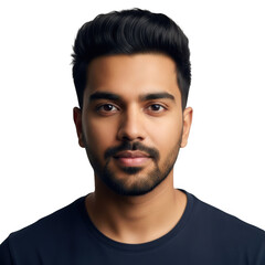 Fototapeta premium Close up portrait of a young indian man isolated on transparent background
