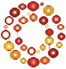 Lantern Chinese festival celebration tradition vector illustration