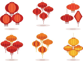 Lantern Chinese asian festival celebration vector illustration