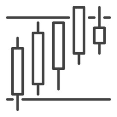 Stock Market Trading Analysis vector Candlestick Chart in Range icon or sign in outline style