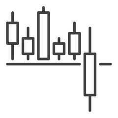 Trading Analysis vector Breakout Candlestick Chart icon or sign in outline style
