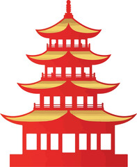 Pagoda Architecture building design vector illustration