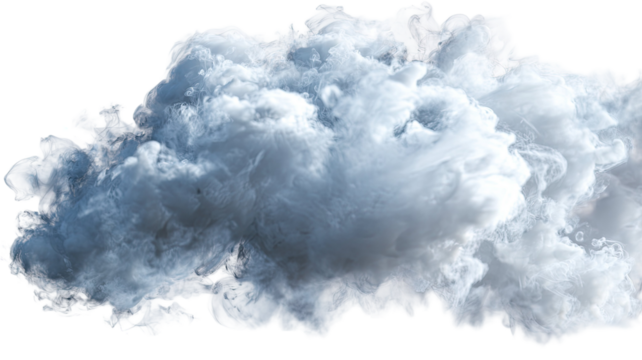  Mysterious smokey cloud with soft flowing texture and diffuse edges creating atmospheric effect isolated on white background