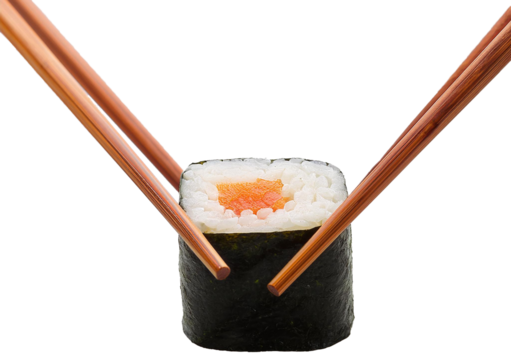 sushi chopsticks isolated on transparent or white background