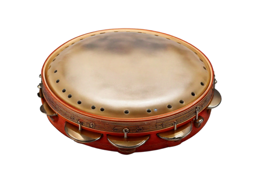 tambourine. isolated on transparent or white background