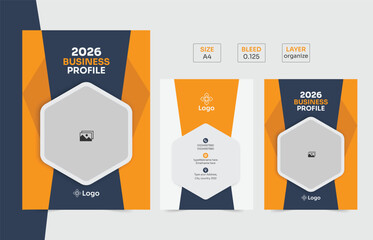 Corporate two page cover design or company profile brochure template. a4 printable