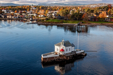 Bygdoy,Peninsula,lighthouse, Oslofjord,Oslo, South Norway, Norway, Scandinavia, Europe