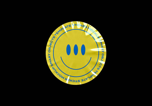 Round Vinyl Sticker Mockup