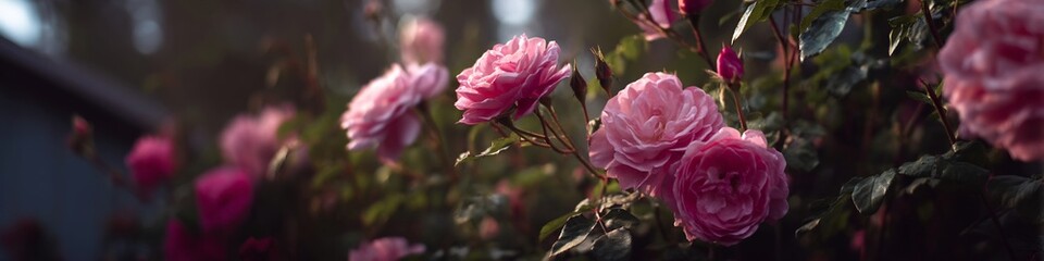Pink rose bush bloom flower garden plant home decor floral arrangement nature photography wall art print