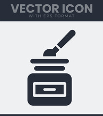 Cosmetic cream jar icon for skin care and beauty symbol, artistic illustration design element