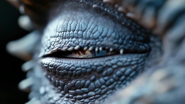 Close-up of the black dragon&rsquo;s fiery eye with glowing flames, powerful mythical creature detail, fantasy background with copy space