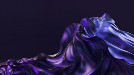 Dark purple pink abstract wallpaper with modern shapes. Glossy background with curves. Generative ai