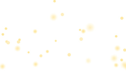 Large golden bokeh fireflies overlay transparent PNG 3D render
