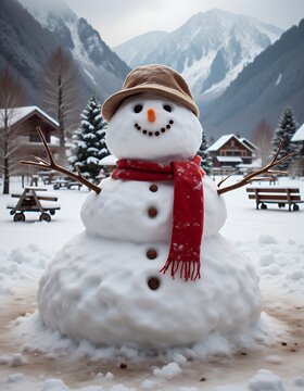Happy new year and new year concept images christmas snowman christmas  holiday decoration winter season cute snow