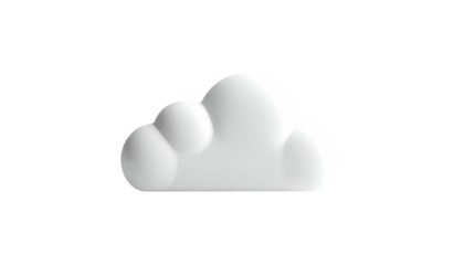 Soft white cloud with rounded shapes against a black background