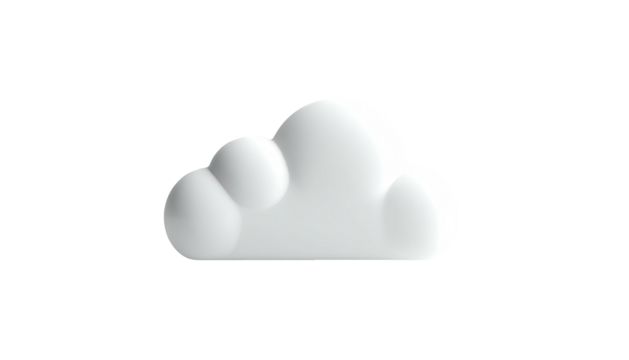 Soft white cloud with rounded shapes against a black background - Powered by Adobe