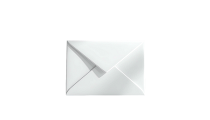 Closed, bright white envelope centered on plain, dark background