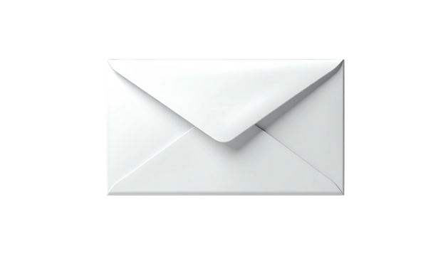 Sealed white envelope centered on a stark black backdrop