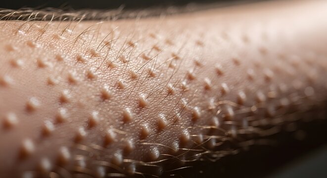 Goosebumps on Skin - Close-Up Macro Photography of Piloerection