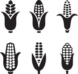 Corn Silhouette Vector Bundle, Corn Silhouette Set