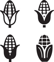 Corn Silhouette Vector Bundle, Corn Silhouette Set