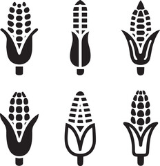 Corn Silhouette Vector Bundle, Corn Silhouette Set