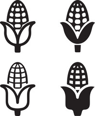 Corn Silhouette Vector Bundle, Corn Silhouette Set