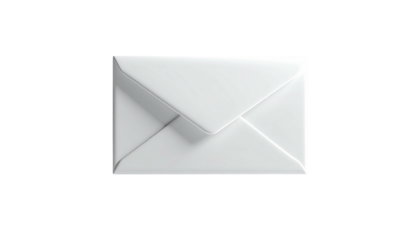 White envelope isolated on a black background, centered