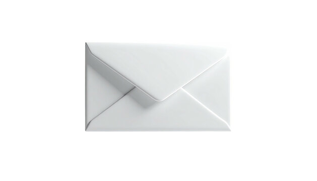 White envelope isolated on a black background, centered