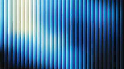 Obraz premium Blue gradient vertical lines abstract background with ribbed glass effect. Futuristic fractal glass background with soft wave, glow, and transparent layers. Modern technology concept