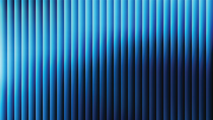 Blue gradient vertical lines abstract background with ribbed glass effect. Futuristic fractal glass background with soft wave, glow, and transparent layers. Modern technology concept