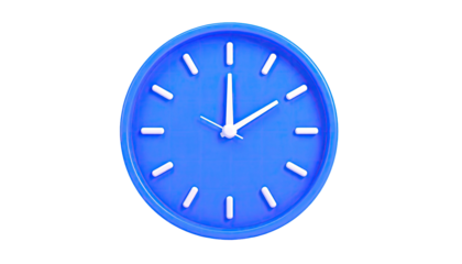 Blue clock displays 200; white hands, markers against black