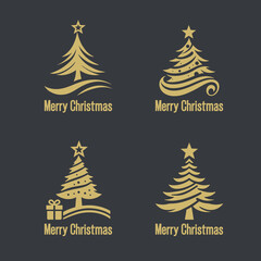 Obraz premium Elegant Christmas Tree Logo Collection