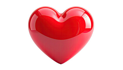 Glossy red heart with smooth curves on a stark black background