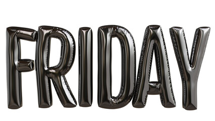 3d Render Friday Text Balloons Celebration Banner