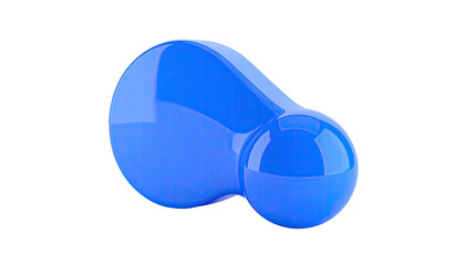 Two merged blue spheres, glossy surface