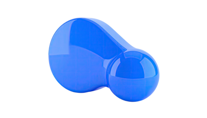 Two merged blue spheres, glossy surface