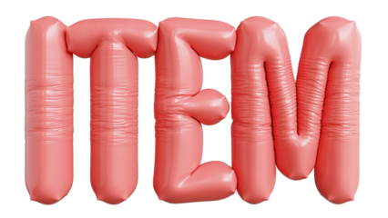 3d Render Item Text Balloons Celebration Banner